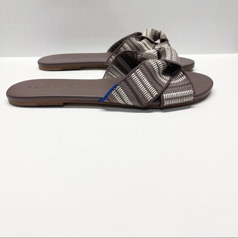 Rothys The Knot Sandals Twist Taupe Slide - Picture 2 of 7